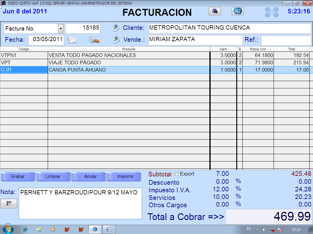 Facturación
